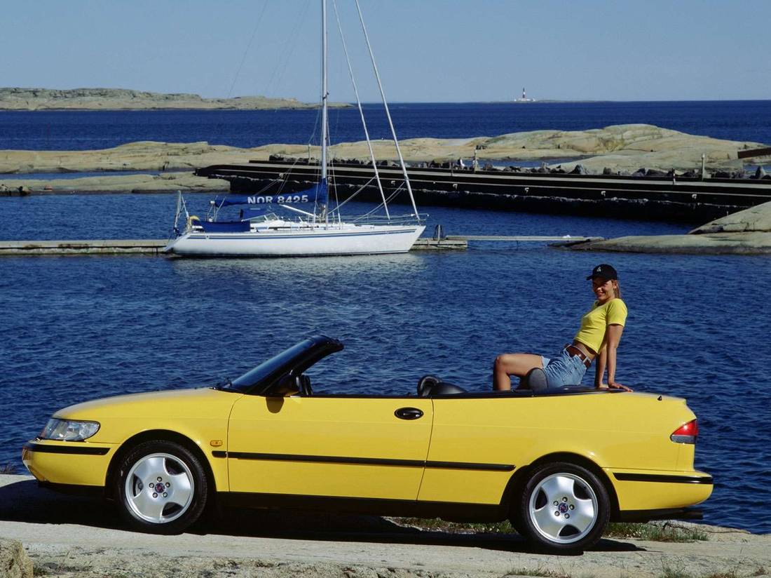 saab-900-cabrio-yellow-side