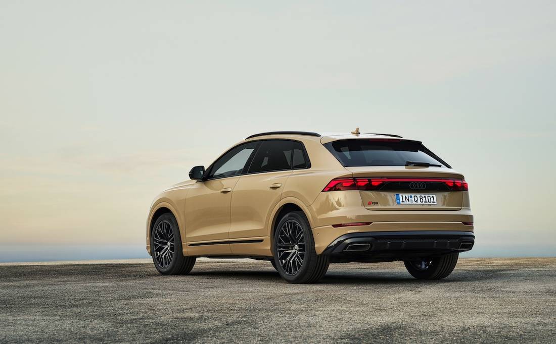 Audi Q8 facelift (2023) static, rear view