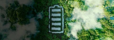 Wald Ansicht mit Batterie Icon
