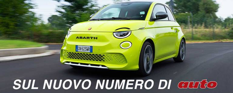 Abarth 500E prova al Balocco 1100x440