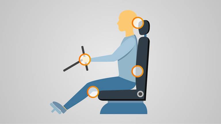 Posizione di guida corretta in auto