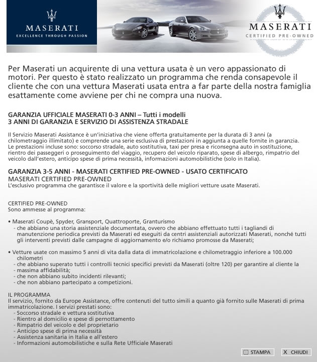 Maserati Certified Pre-Owned
